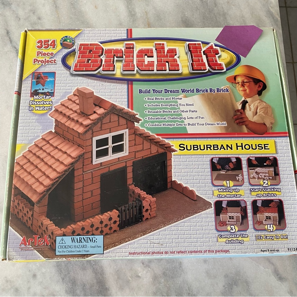 ArTek Brick It Suburban House Building Set Real Bri la and Mortar - Picture 6 of 6